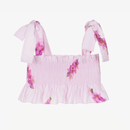 Lilac top with flowers