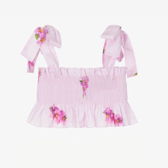 Lilac top with flowers