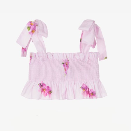 Lilac top with flowers