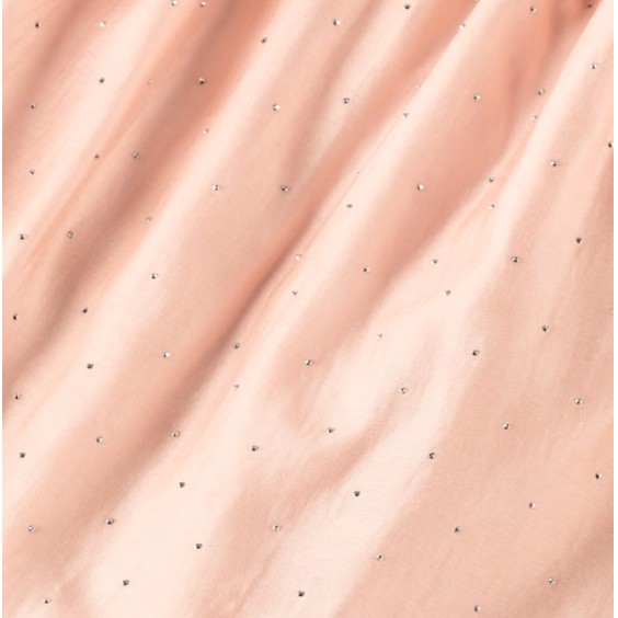 Pink voile dress with sequins and bows