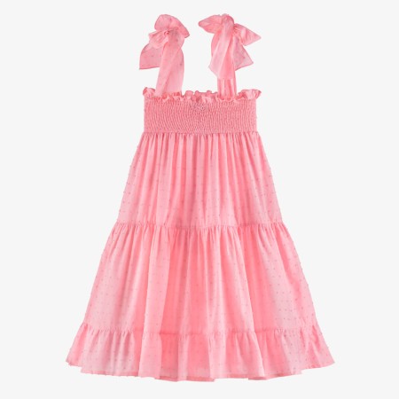 Pink dress with elastic at the chest