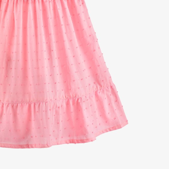 Pink dress with elastic at the chest