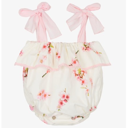 Cherry blossom romper with pompom