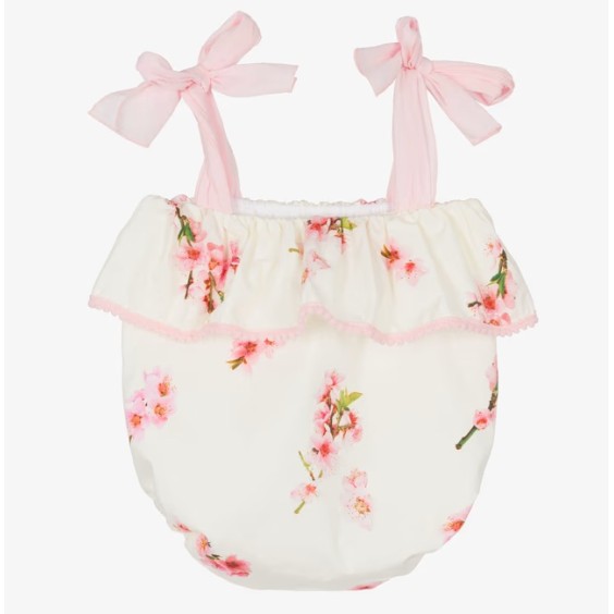 Cherry blossom romper with pompom
