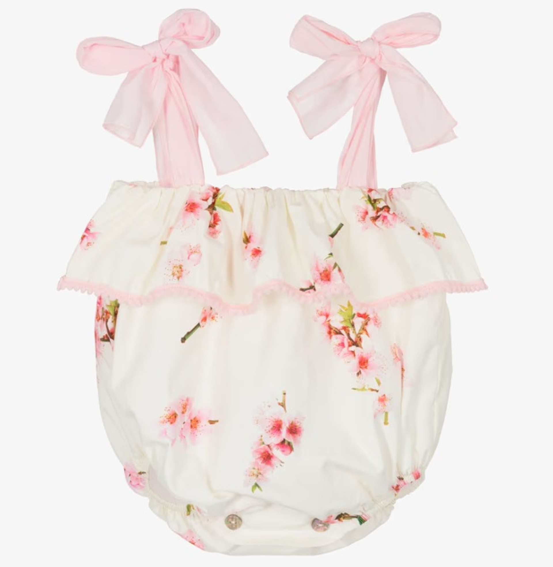 Cherry blossom romper with pompom