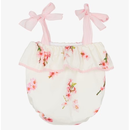 Cherry blossom romper with pompom