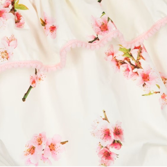 Cherry blossom romper with pompom