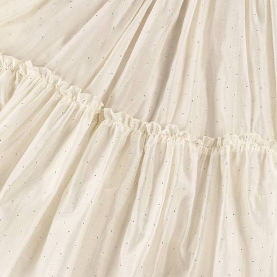 Ivory voile dress with silver studs