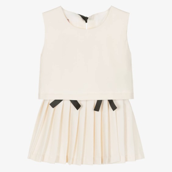 Ivory pleated skirt
