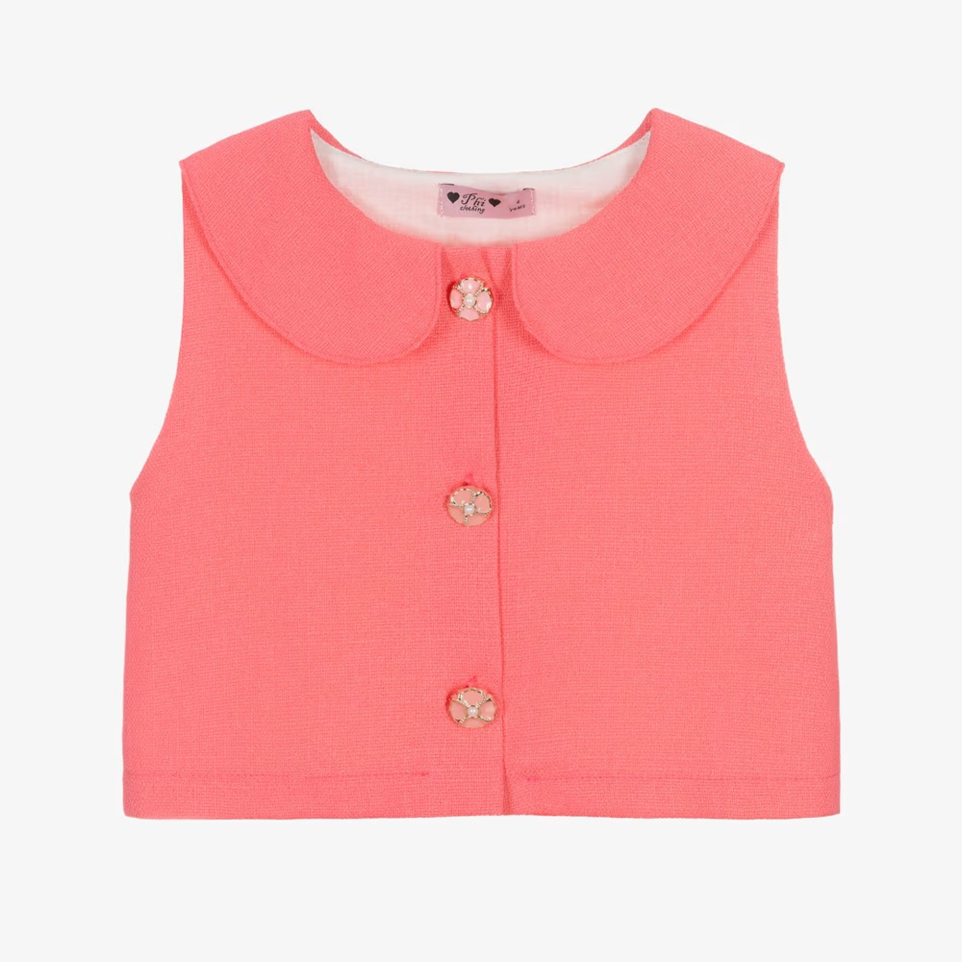 Pink tweed vest