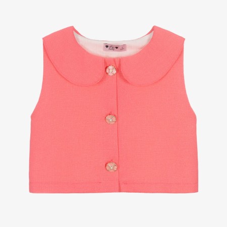 Pink tweed vest