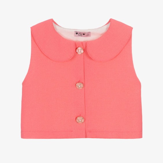 Pink tweed vest