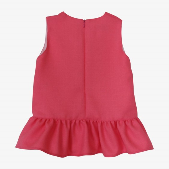 Pink tweed dress with 3 bows