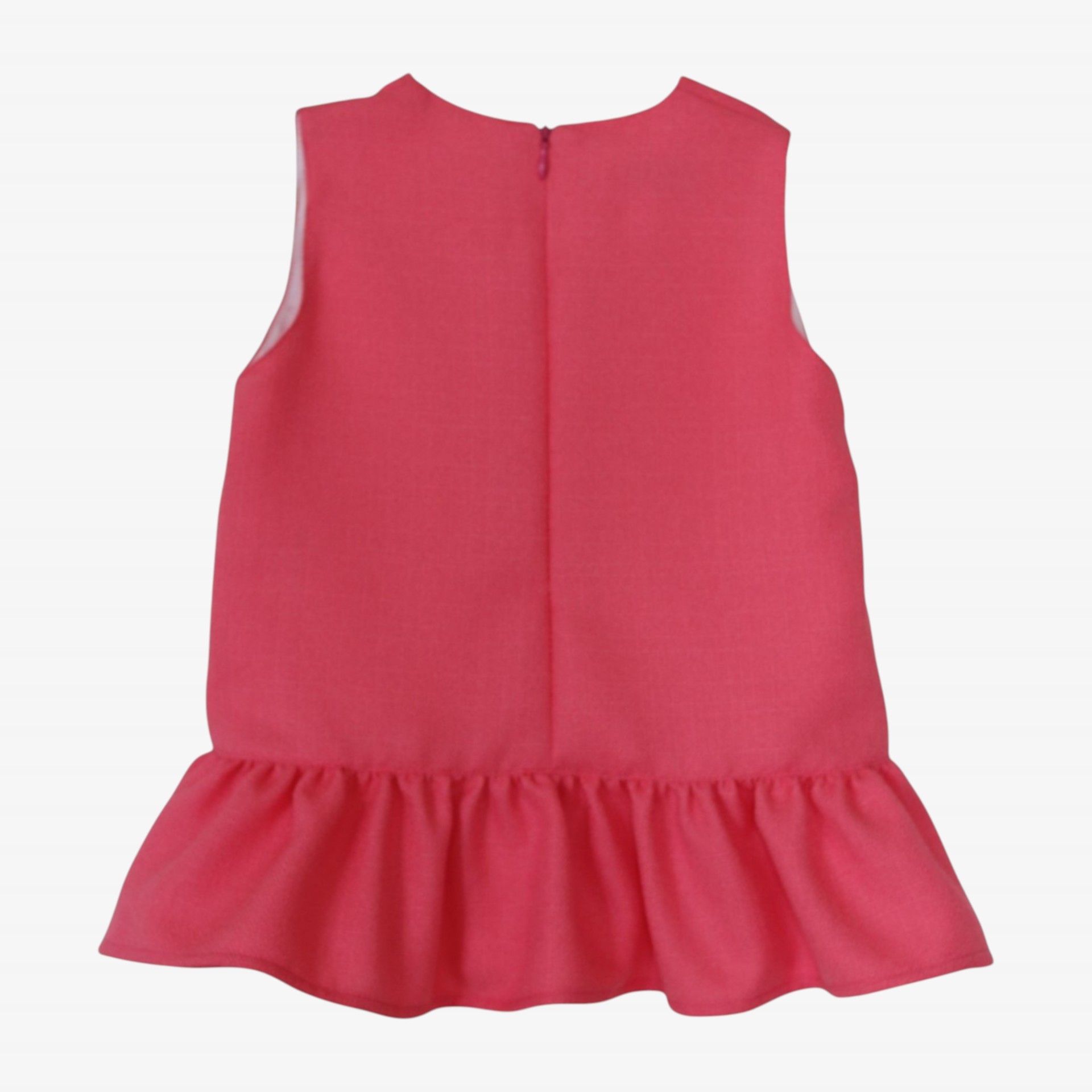 Robe en tweed rose avec 3 nœuds