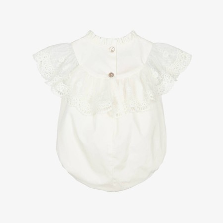 Ivory Romper with tulle lace
