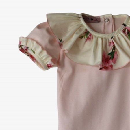 Bodysuit/T-shirt with cherry blossom collar Bodysuit/T-shirt with cherry blossom collar