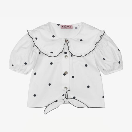 Black polka dot blouse