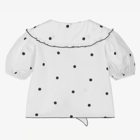 Black polka dot blouse