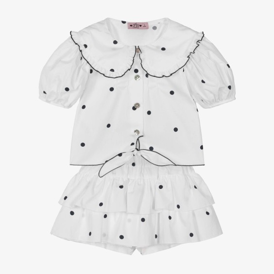 Black polka dot skort