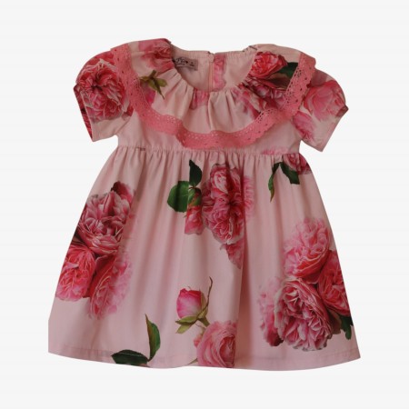 Roses dress with pink lace Roses dress with pink lace