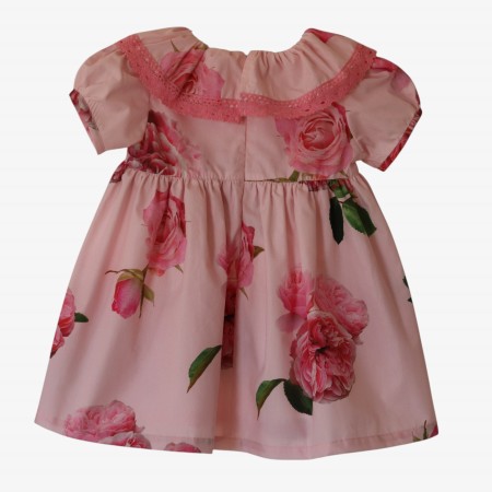 Roses dress with pink lace Roses dress with pink lace