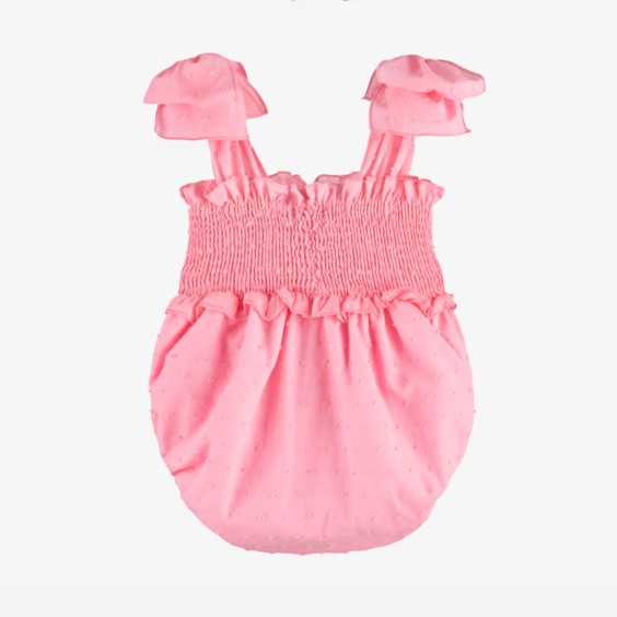 Pink plumeti romper