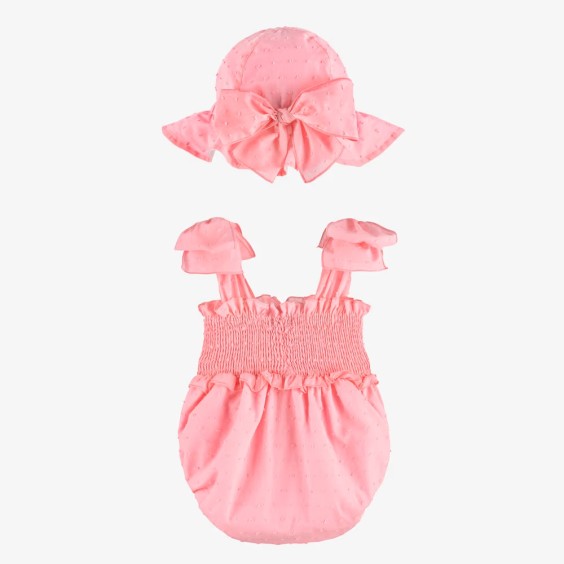 Pink plumeti romper