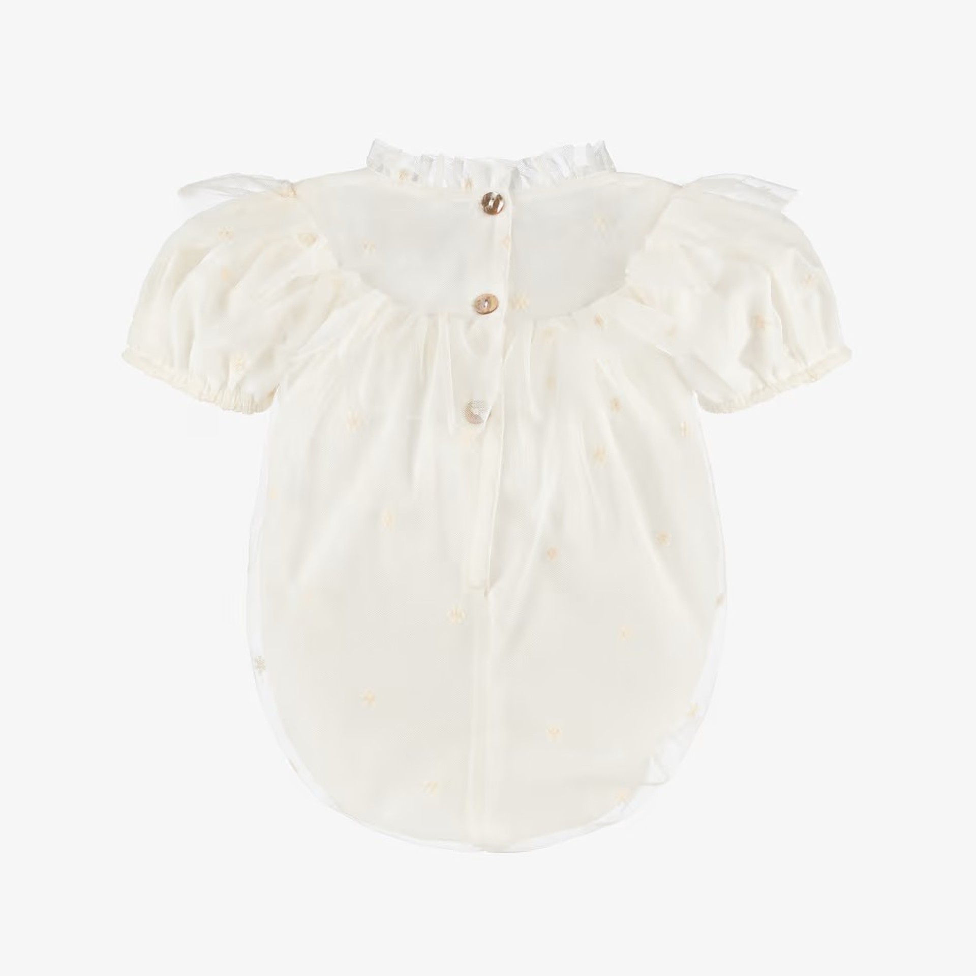 Tulle Romper with embroidered flowers