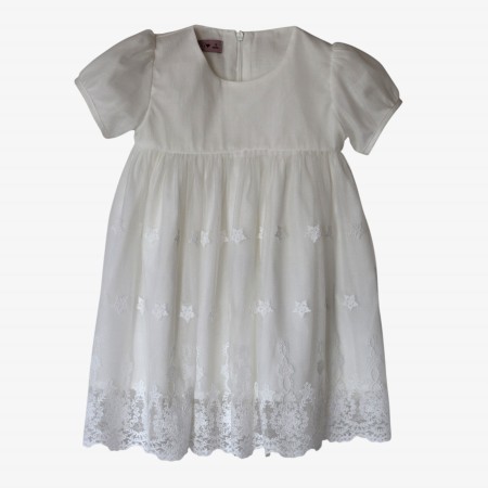 Tulle dress with embroidered flowers