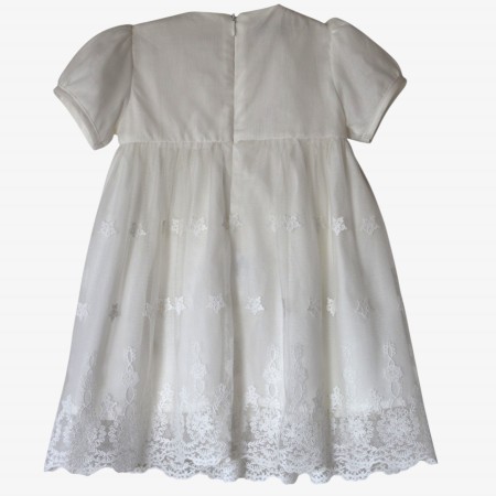 Tulle dress with embroidered flowers