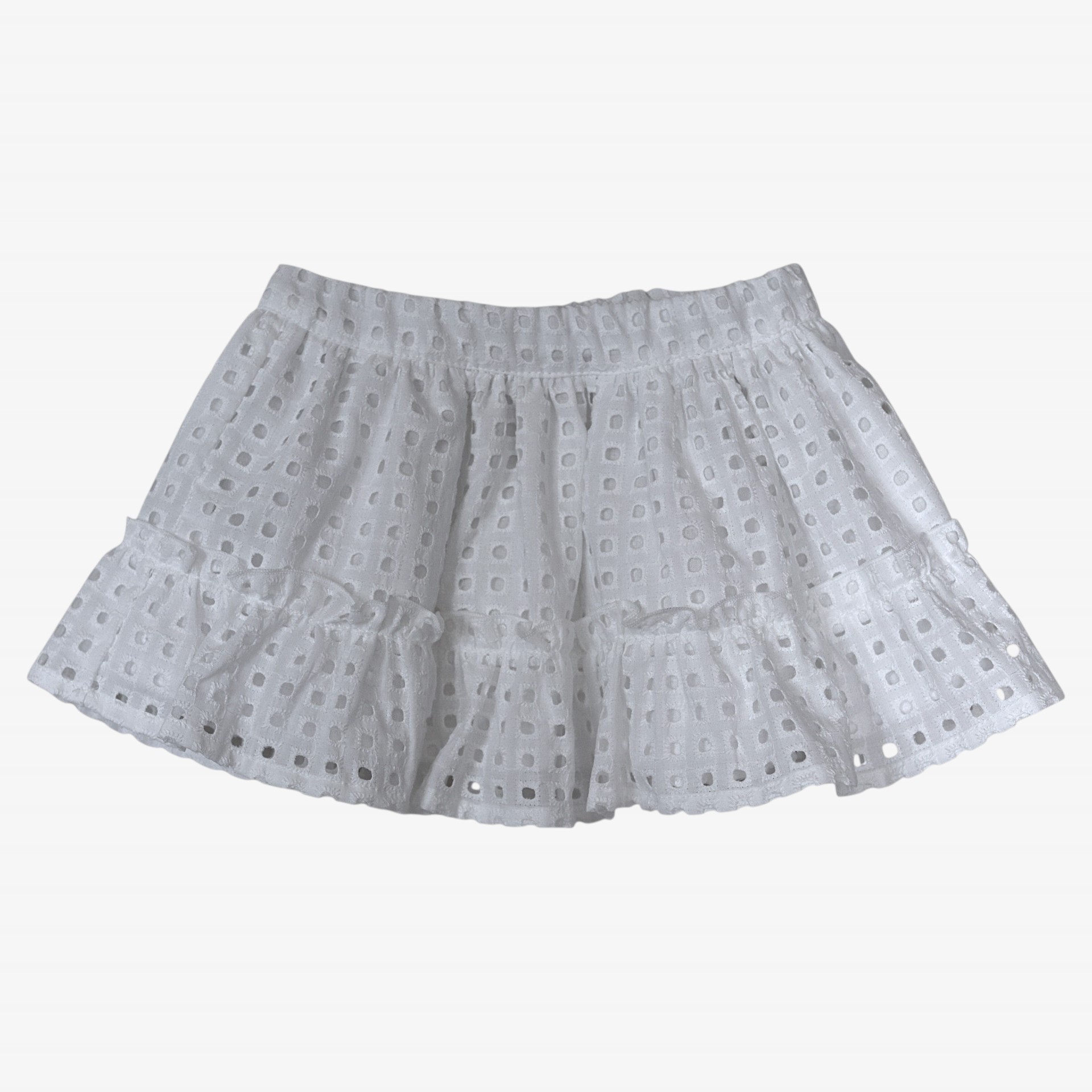 White skort with English embroidery