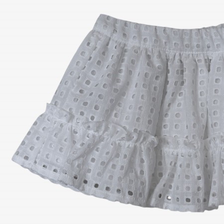 White skort with English embroidery