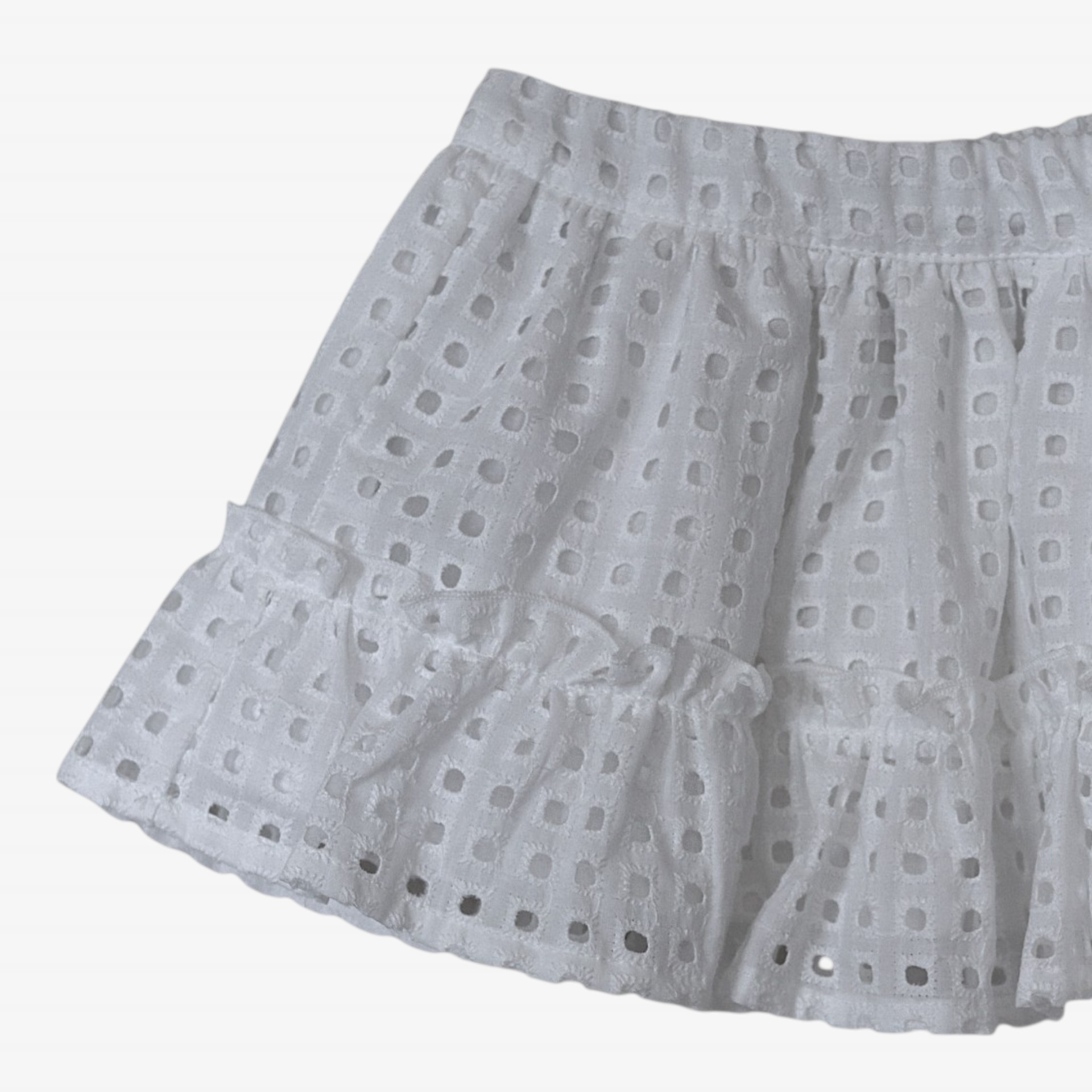 White skort with English embroidery