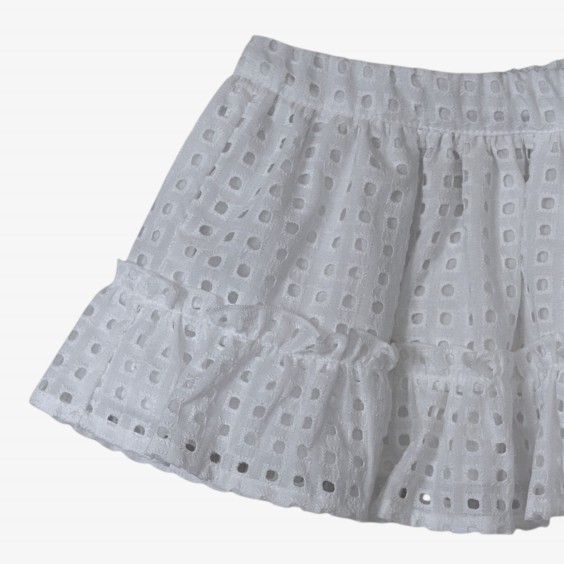 White skort with English embroidery
