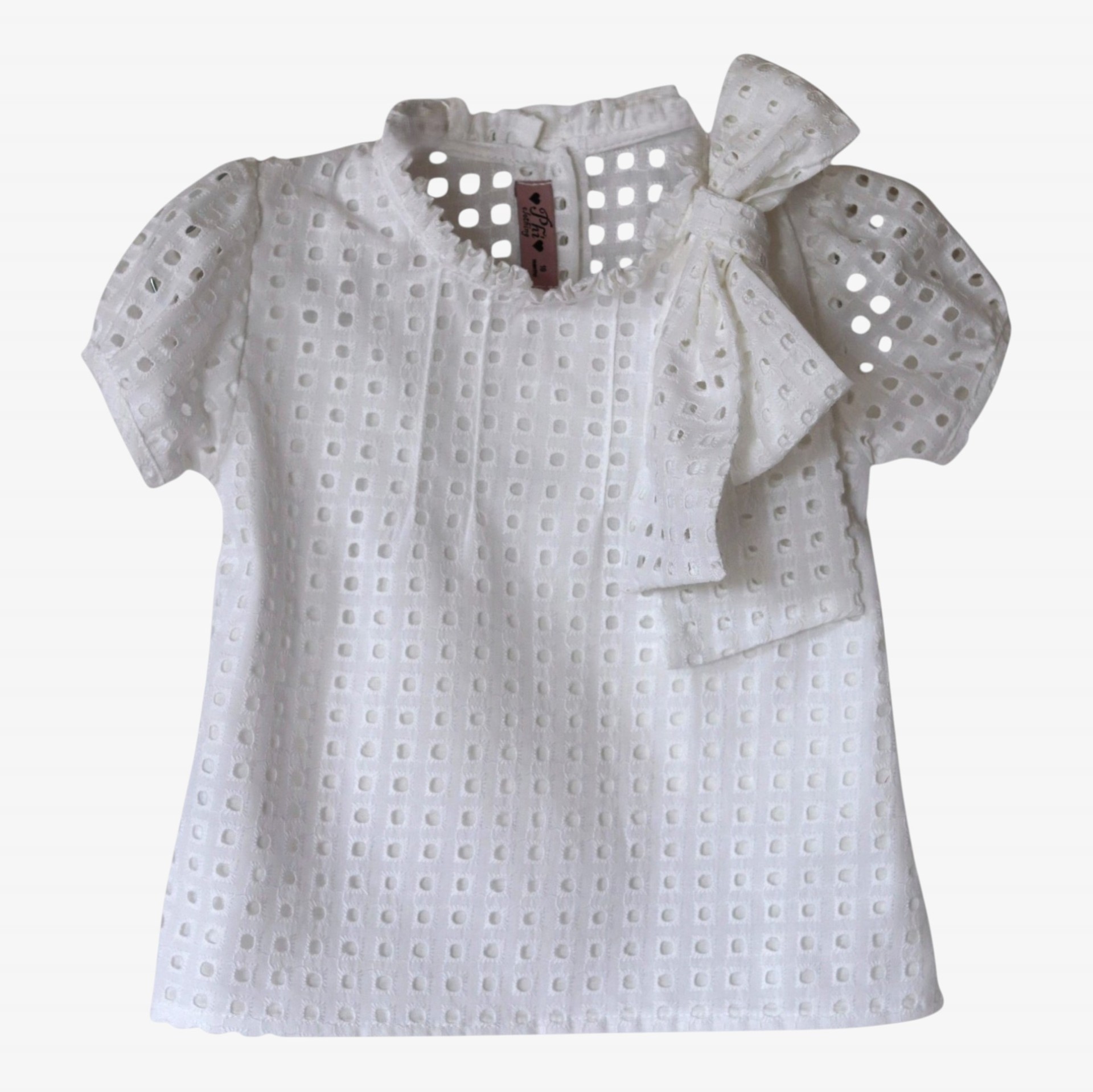 White blouse with English embroidery