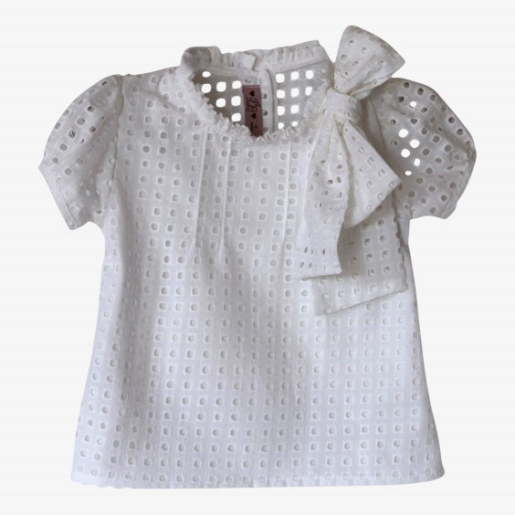 White blouse with English embroidery