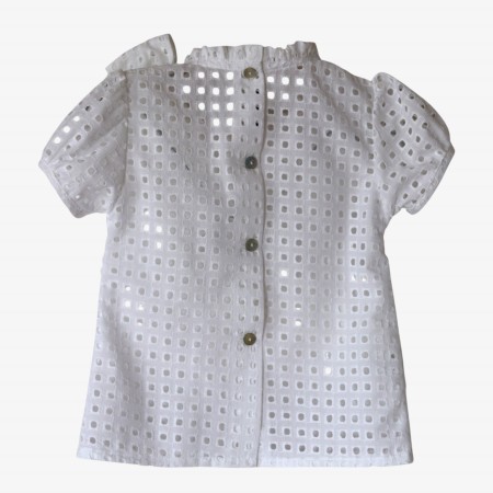 White blouse with English embroidery
