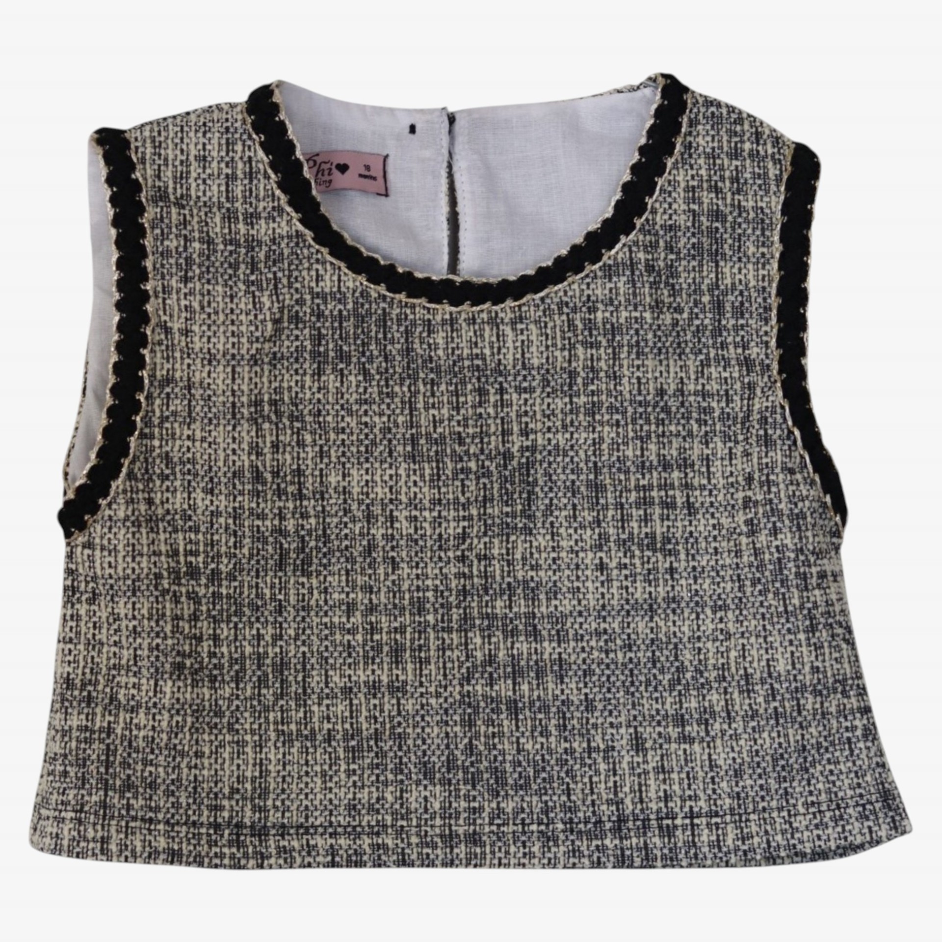 Tweed blouse with bows