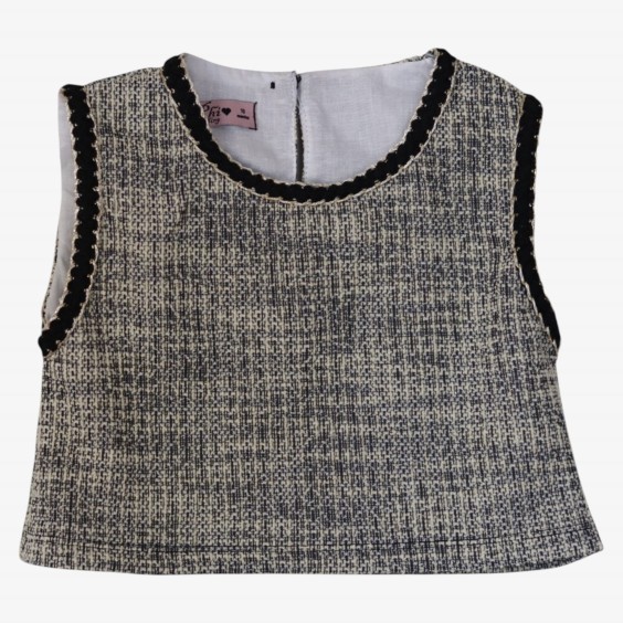 Tweed blouse with bows