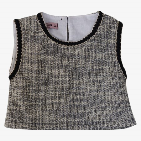 Tweed blouse with bows Tweed blouse with bows