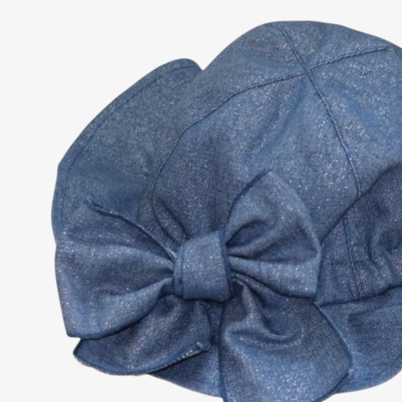 Denim hat with glitter
