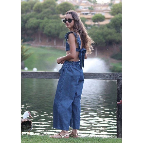 Sparkly denim trousers 