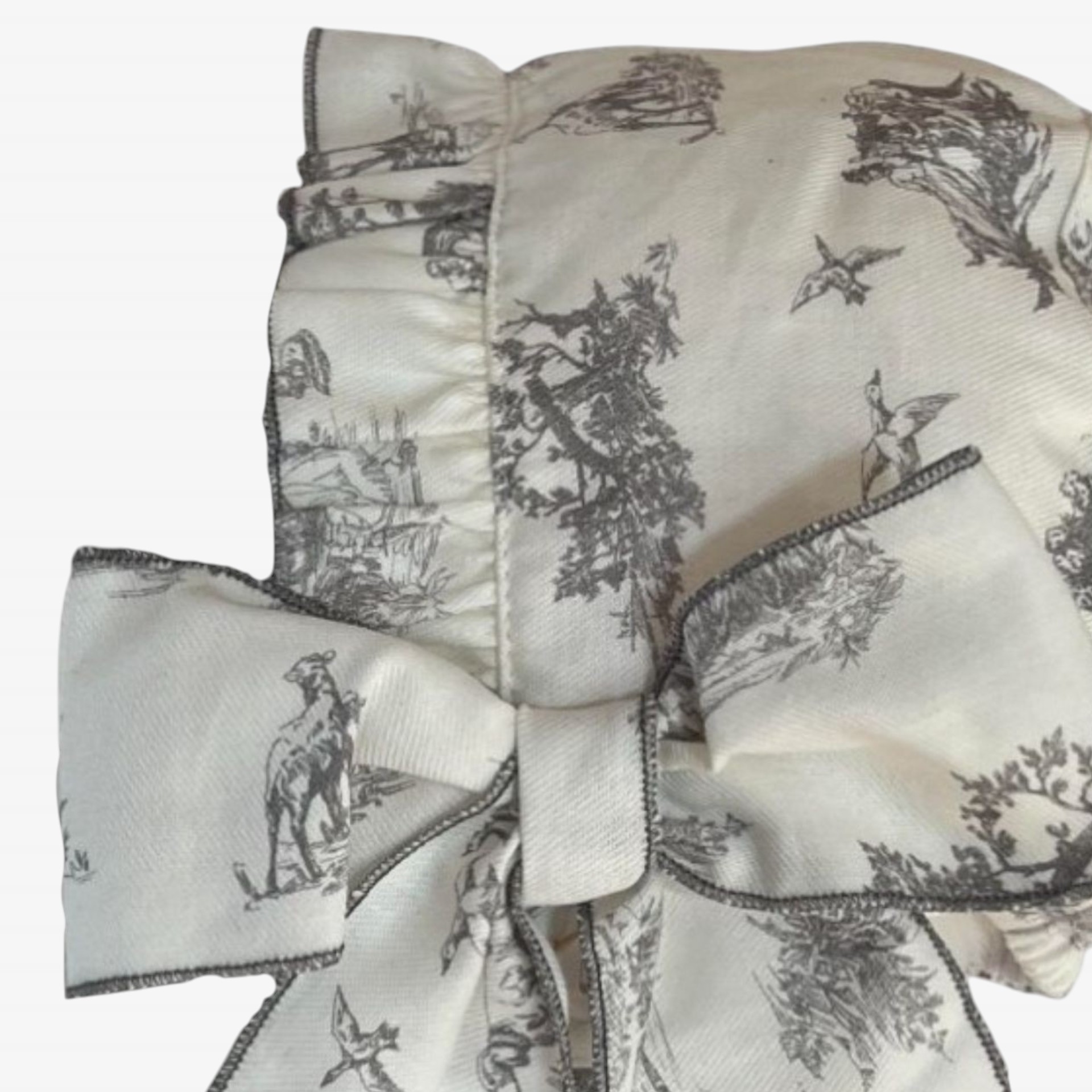 Bonnet gris toile de jouy