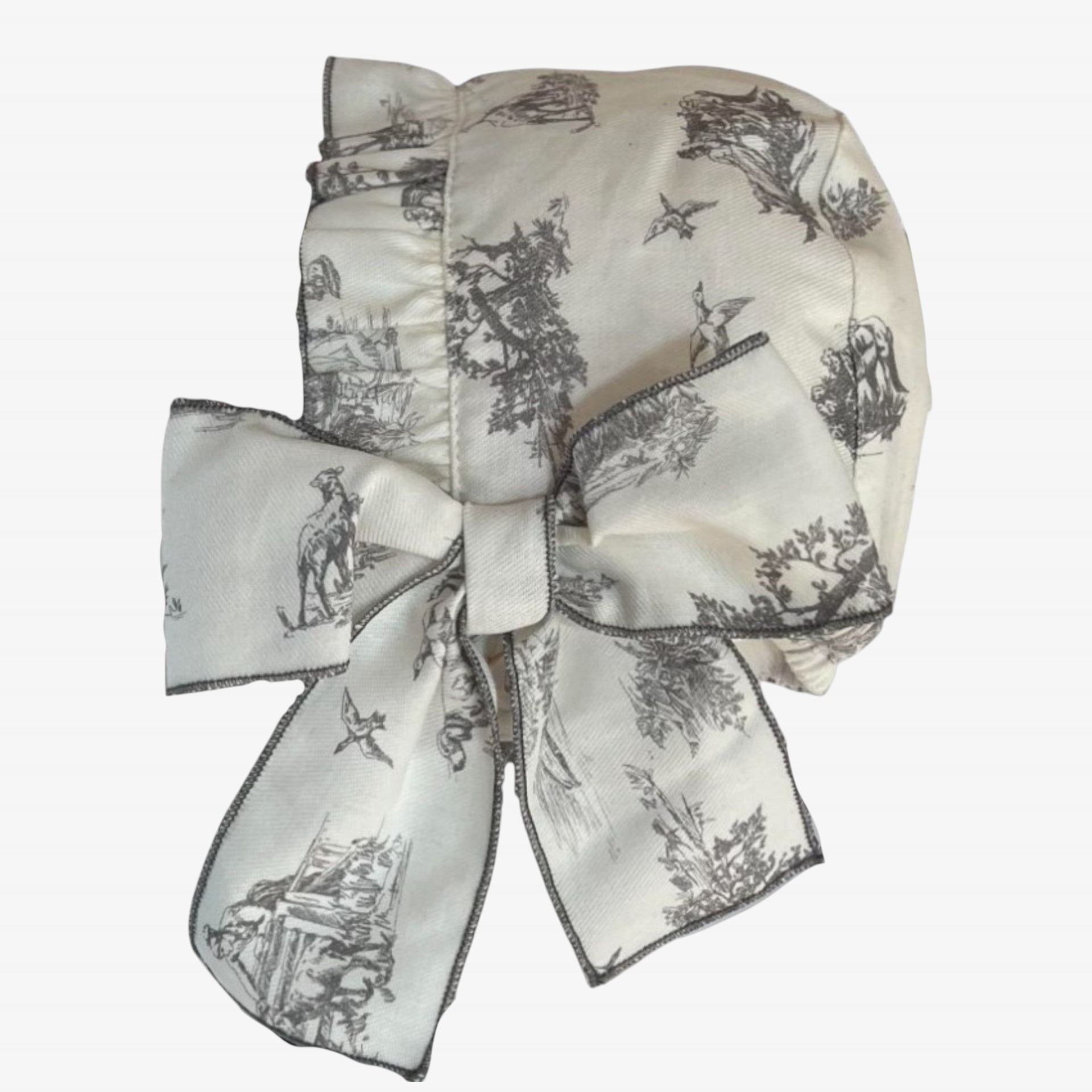 Bonnet gris toile de jouy
