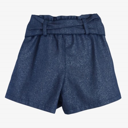 Shiny denim shorts