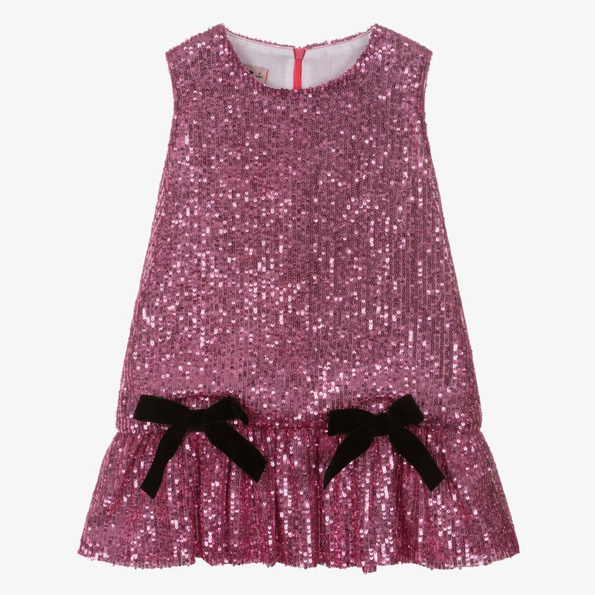 Lilac sequined dress with bows