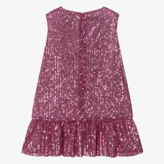 Lilac sequined dress with bows