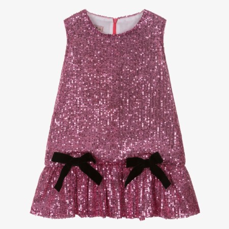 Lilac sequined dress with bows