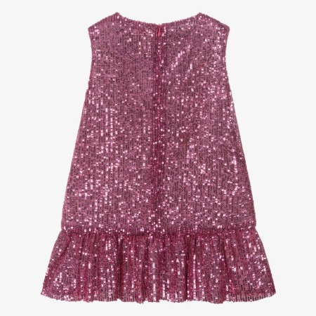 Lilac sequined dress with bows