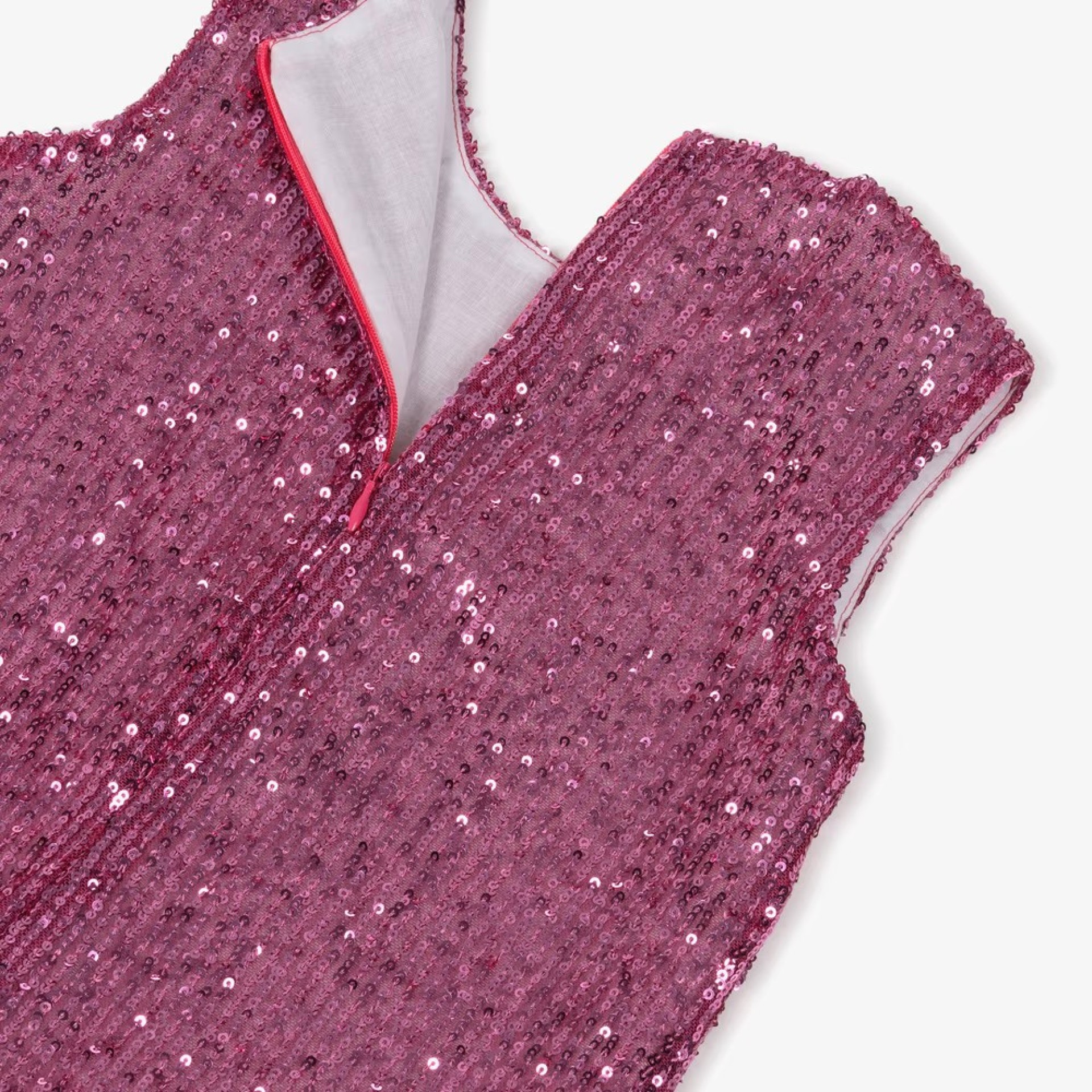 Lilac sequined dress with bows
